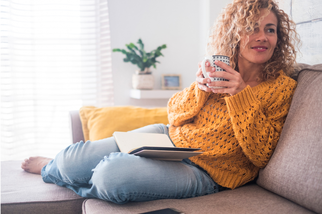 Woman overcoming loneliness